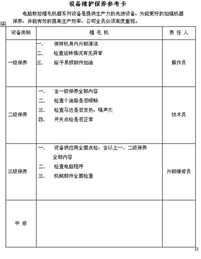 保养维护